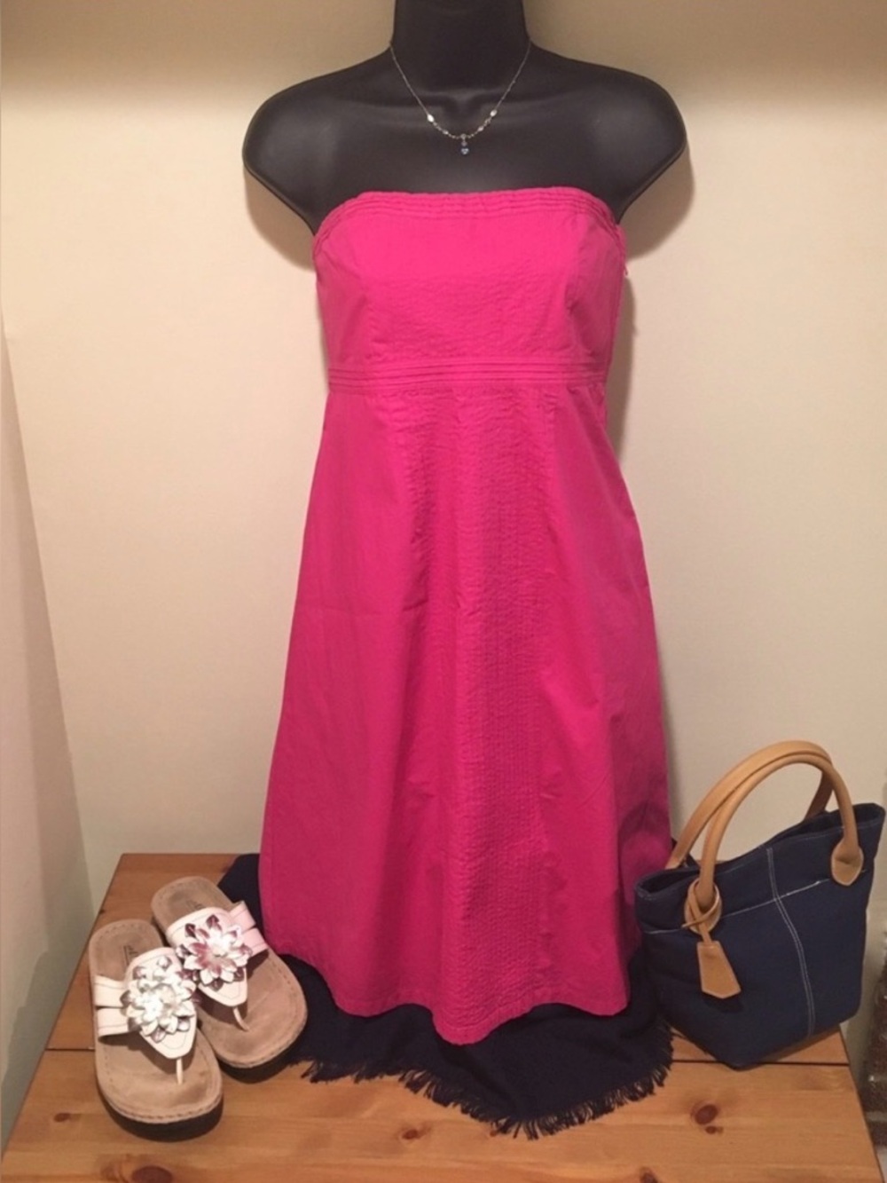 NWT Gap Cotton cocktail party dress removable camisole straps hot pink size 2